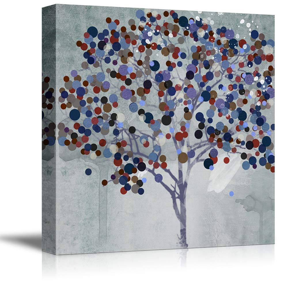 Wall26 Canvas Wall Art - Happy Tree Giclee Painting - 16x16 Inches - Perfect for Bedroom, Living Room, and Home Decoration