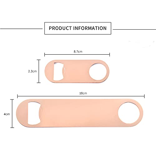 2-Pack Stainless Steel Bottle Opener Set - Rose Gold Soda & Beer Bottle Opener for Bar, Kitchen & Outdoor Use - Durable Bar Tool & Unique Gift Idea for Beer Lovers