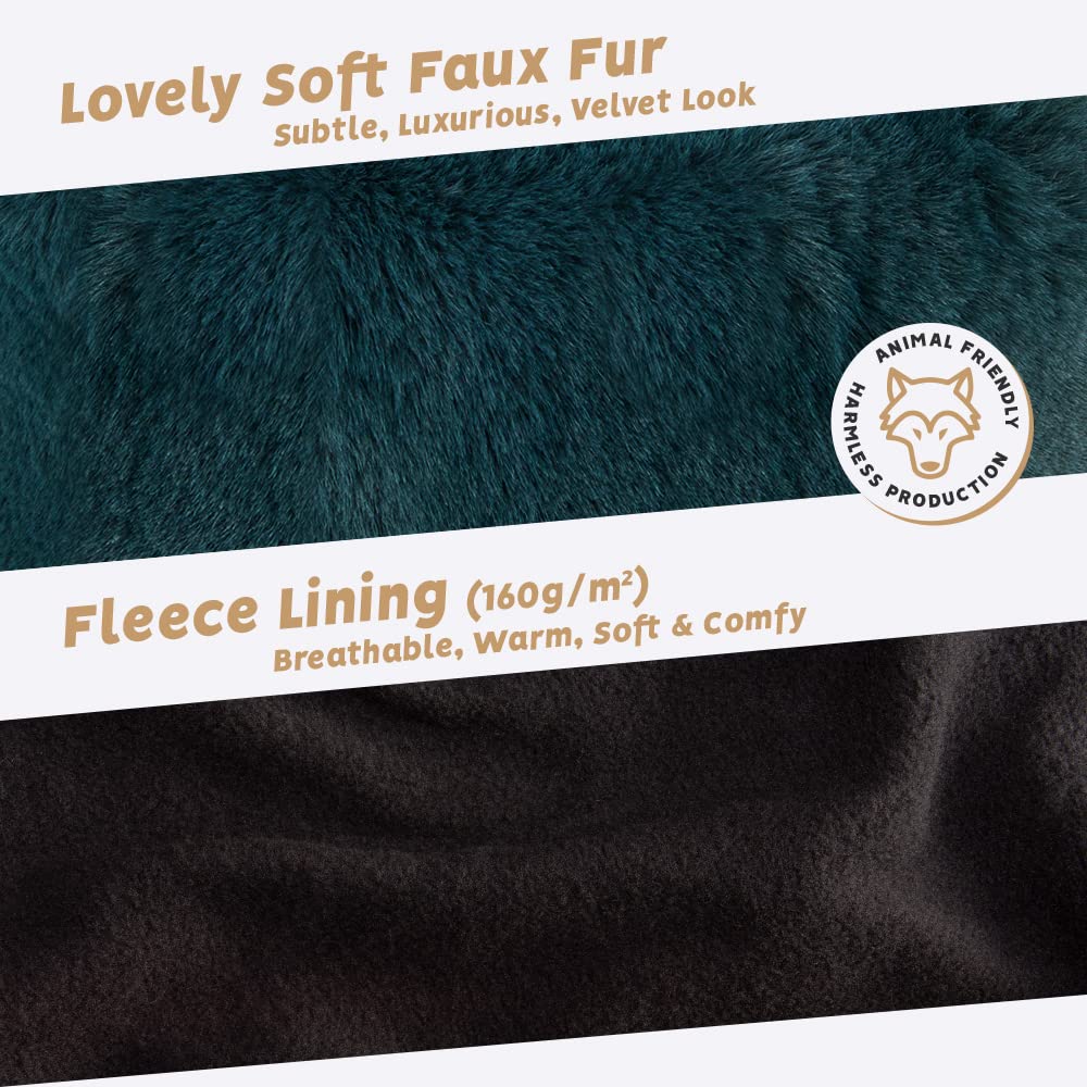Soft Velvet Faux Fur Ear Warmer Headband for Women - Winter Warm Fleece Lined Head Wrap for Cold Weather - Perfect for Skiing, Snowboarding & Outdoor Activities