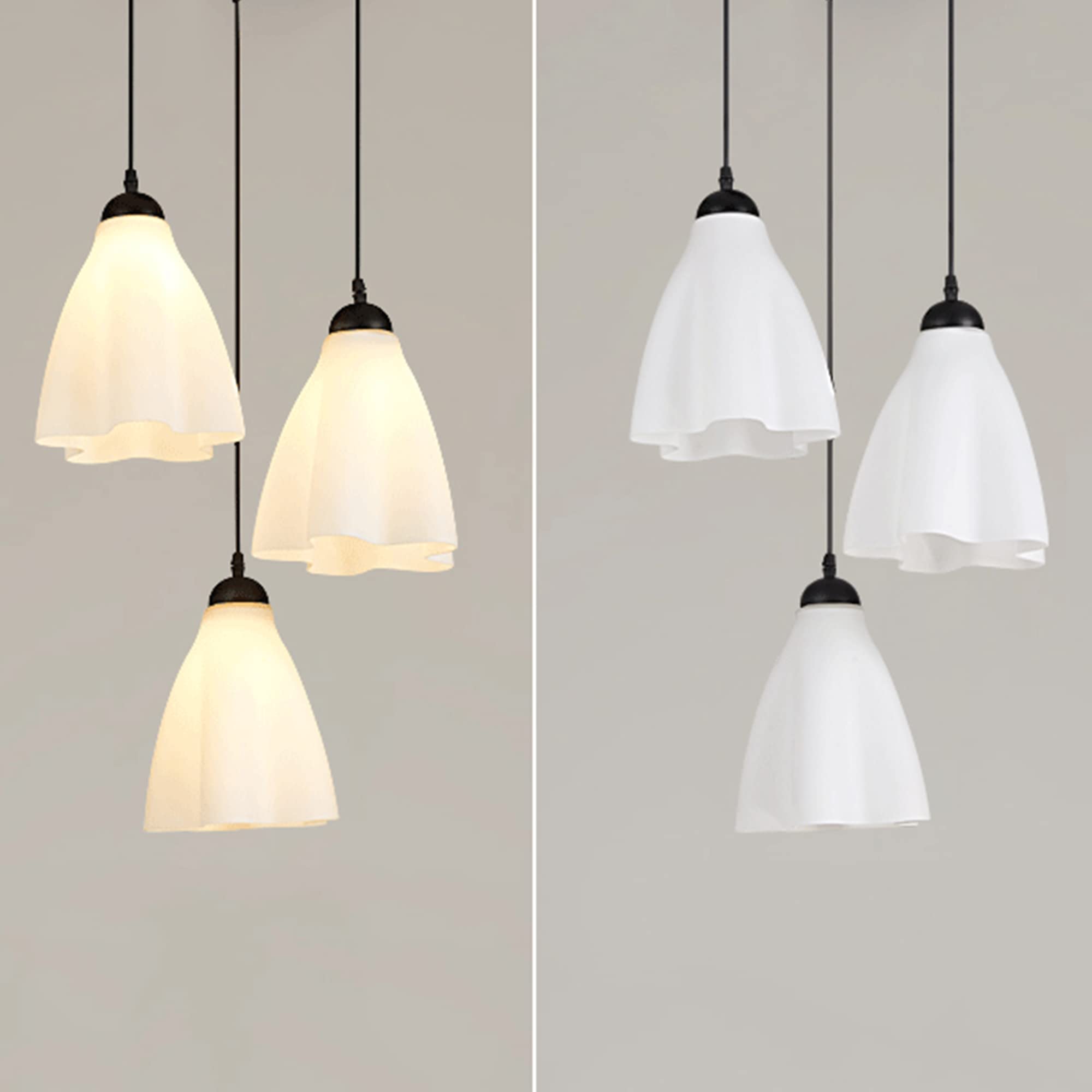 Kiven H-Type Track Lighting - 3-Light Modern Halo Track Pendant Light with Glass Shade, Adjustable Length for Bedroom, Kitchen Island, Living Room | White Finish | Perfect for Modern Home & Commercial Spaces