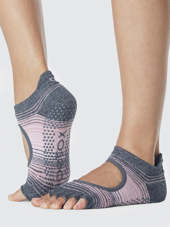 ToeSox Half Toe Bellarina Women's Non-Slip Yoga Grip Socks for Barre, Pilates & Dance - Breathable Workout Socks with Arch Support
