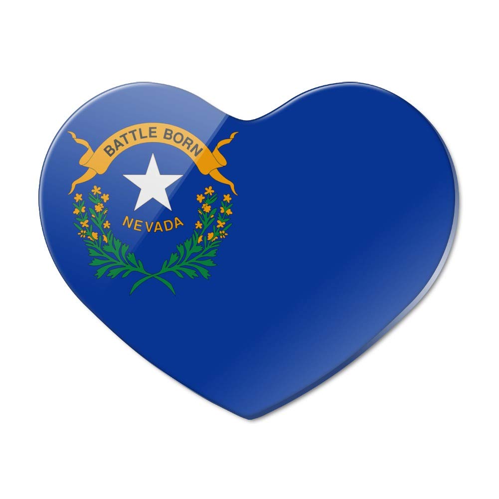 Nevada State Flag Heart Acrylic Refrigerator Magnet - Patriotic Home & Office Decor for Fridge, Locker, and Metal Surfaces