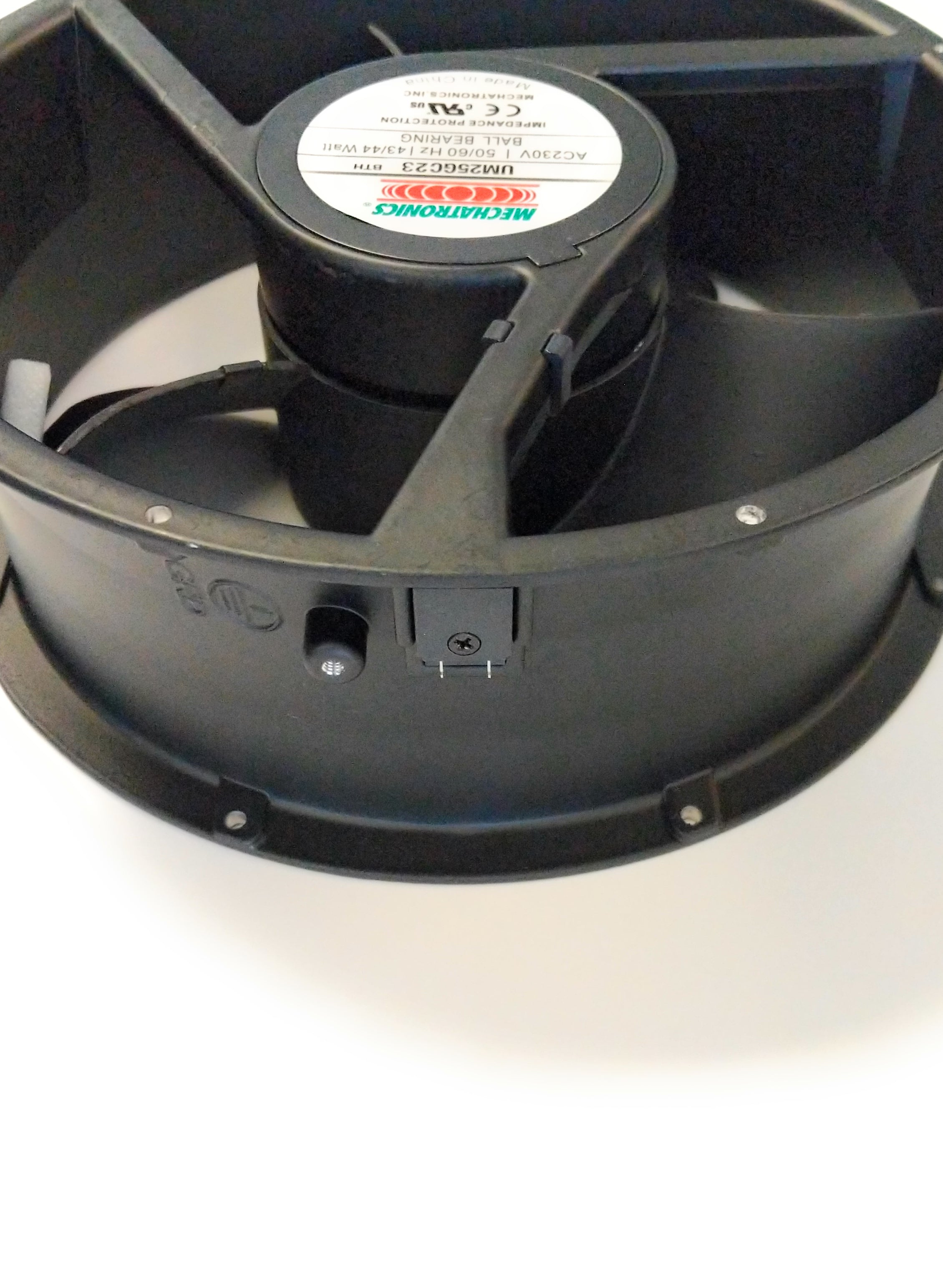 High Speed 10 Inch 254mm Round Frame Metal Fan UM25GC23 BTHR - Perfect for Industrial Cooling, Ventilation, and Electronics Enclosures