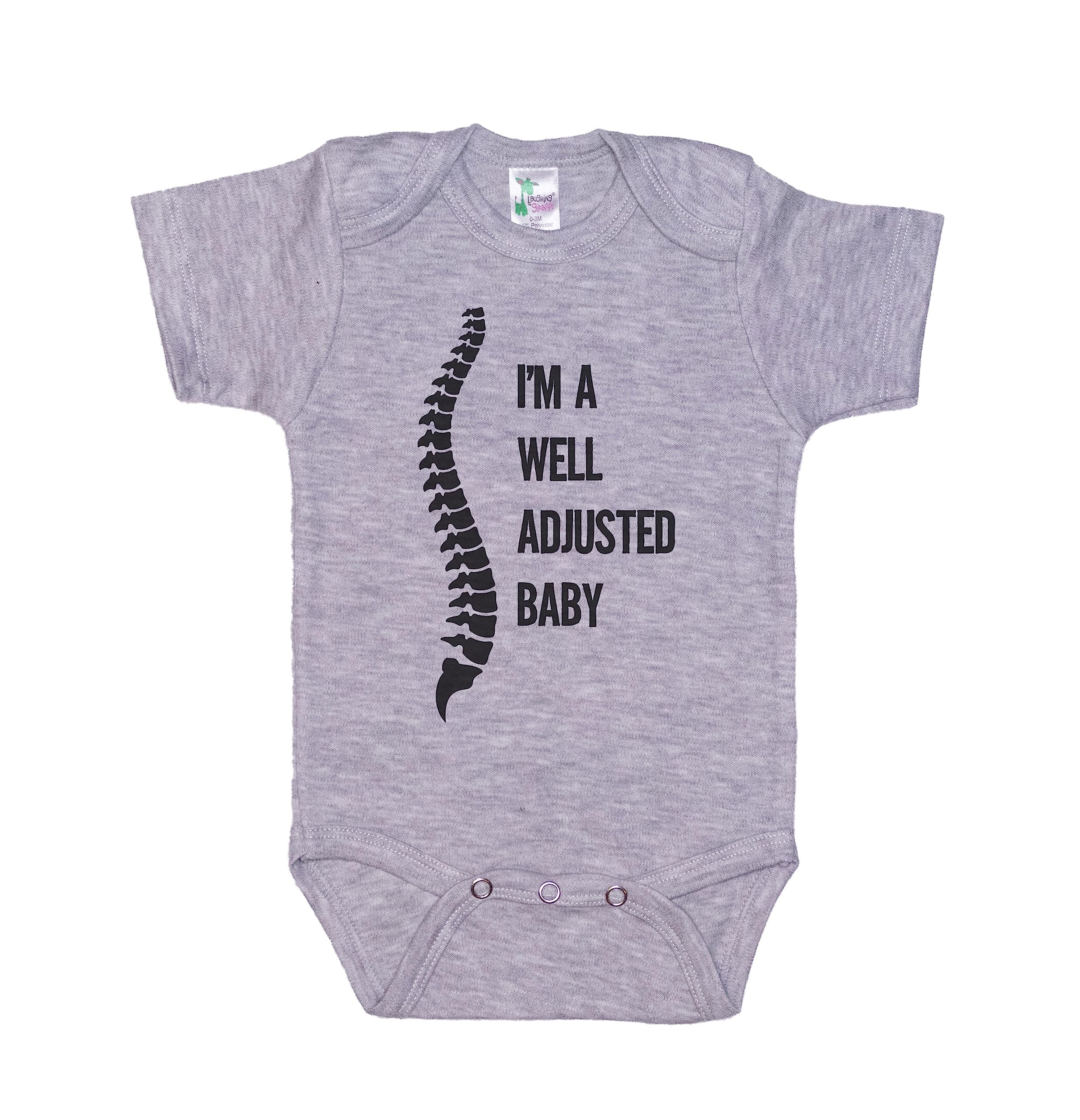 Ebenezer Fire Chiropractor Baby Onesie - 'I'm A Well Adjusted Baby' Bodysuit for Physical Therapy | Cute Infant Outfit for Chiropractor Visits & Playtime