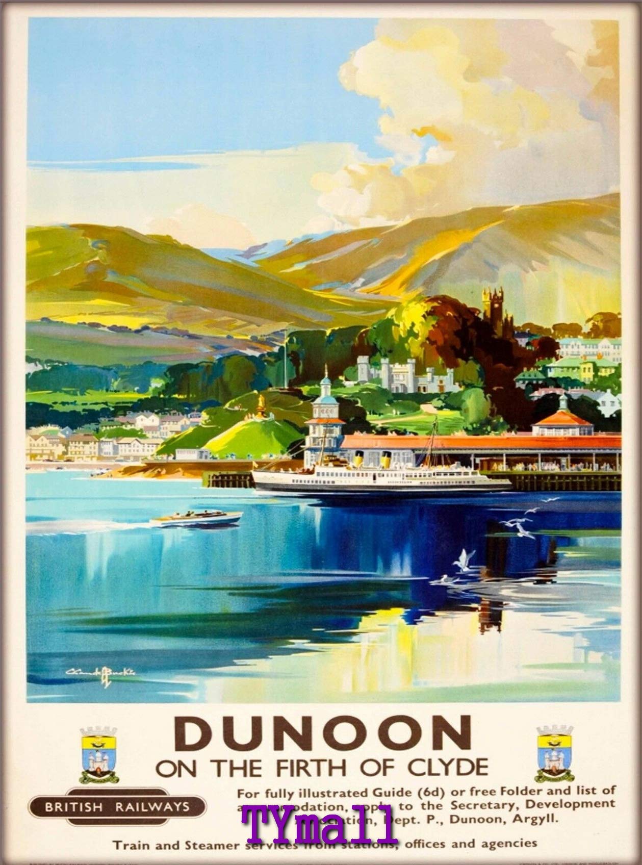 TYmall 1000 Piece Jigsaw Puzzle - Vintage Scottish Railroad Travel Adventure Poster Print - Educational Wooden Puzzle for Kids & Adults - Family Game Night & Classroom Learning Activity