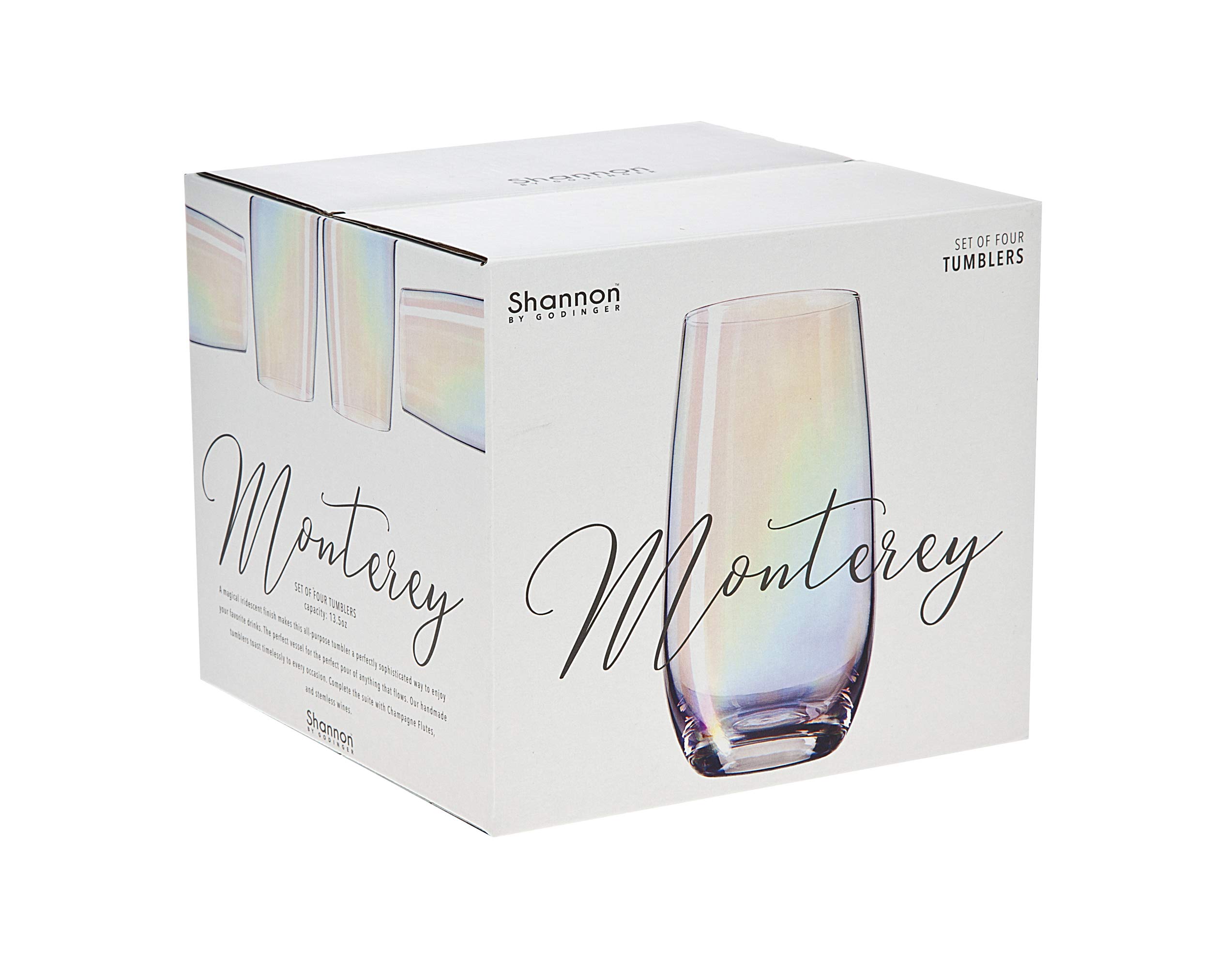 Godinger 16oz Highball Tumbler Glasses Set of 4 - Premium Crystal Clear Drinking Glasses for Beer, Cocktails, Iced Tea & Beverages - Perfect for Home Bars, Parties & Restaurants