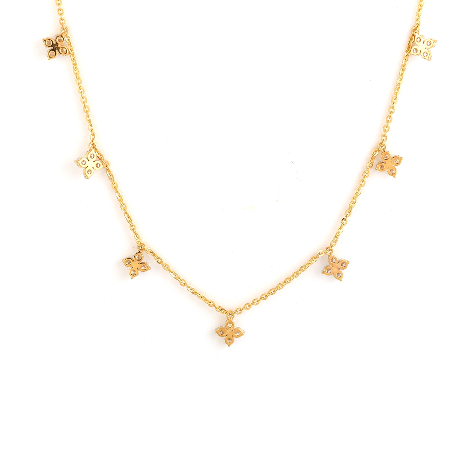 18K Yellow Gold Prong Diamond Designer Choker Necklace for Women | Elegant Wedding, Anniversary & Evening Party Jewelry Gift