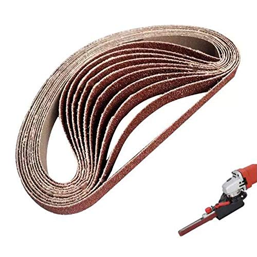 10Pcs 15X452mm Sanding Belts 60/80/100/120/240/400/600 Grit - Compatible with M10 Sander Adapter, Polishing Machine, Abrasive Tools - Perfect for Woodworking, Metal Finishing & DIY Projects