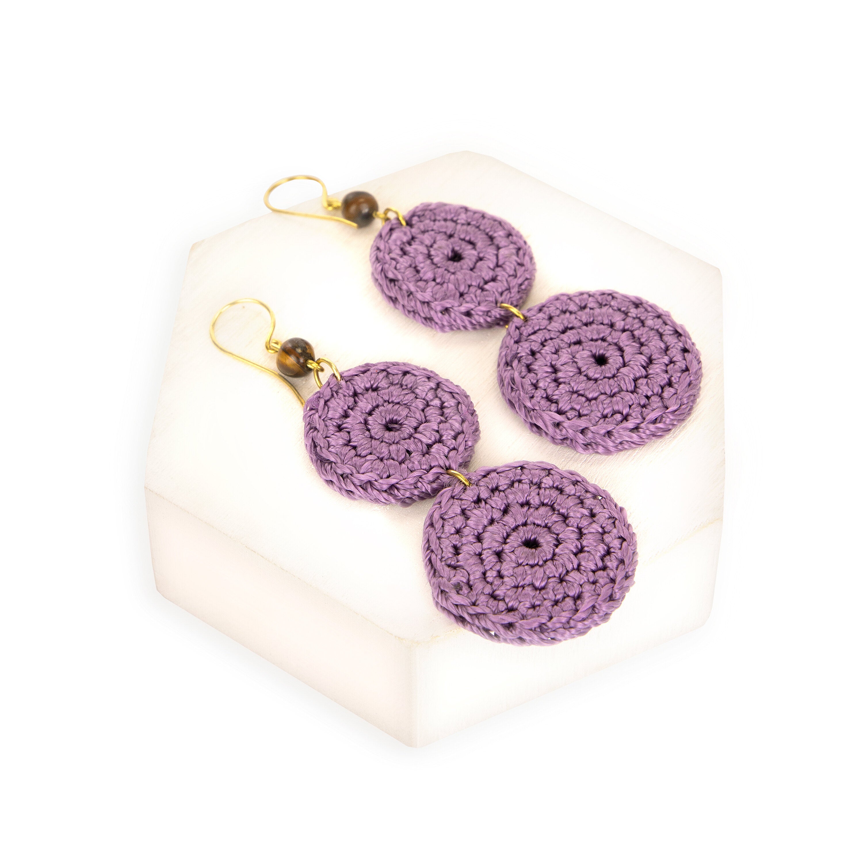 Elegant Jasper Double Disc Earrings for Women - Boho Chic Dangle Jewelry for Casual & Party Wear