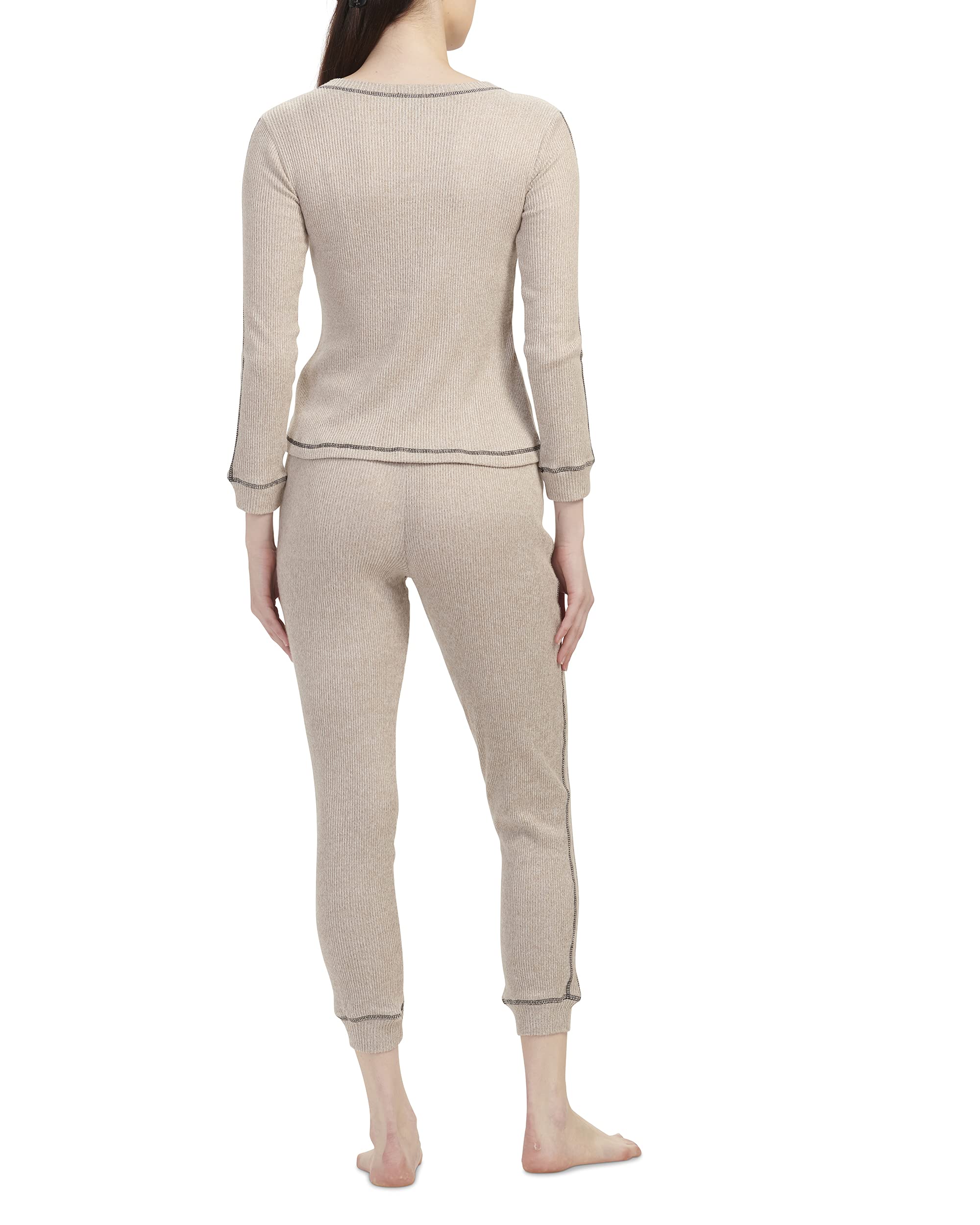 Tommy Hilfiger Women's Waffle-Knit Long Sleeve Jogger Pajama Set - Cozy Loungewear for Relaxing at Home & Sleepwear Comfort