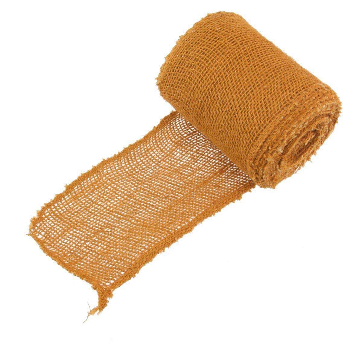 JubileeYarn Burlap Jute Craft Ribbon - 5.5 Inch x 10 Yards Natural Pumpkin Color - 30 Rolls Bulk Pack for DIY Gift Wrapping, Wedding Decor, Scrapbooking & Fall Crafts