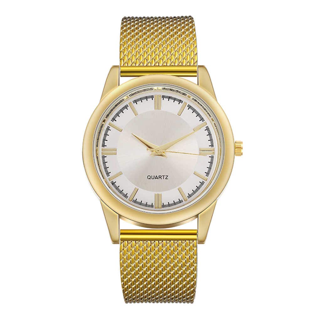 Stainless Steel Mesh Men's Watch - Quartz Digital with Stopwatch for Business & Casual Wear