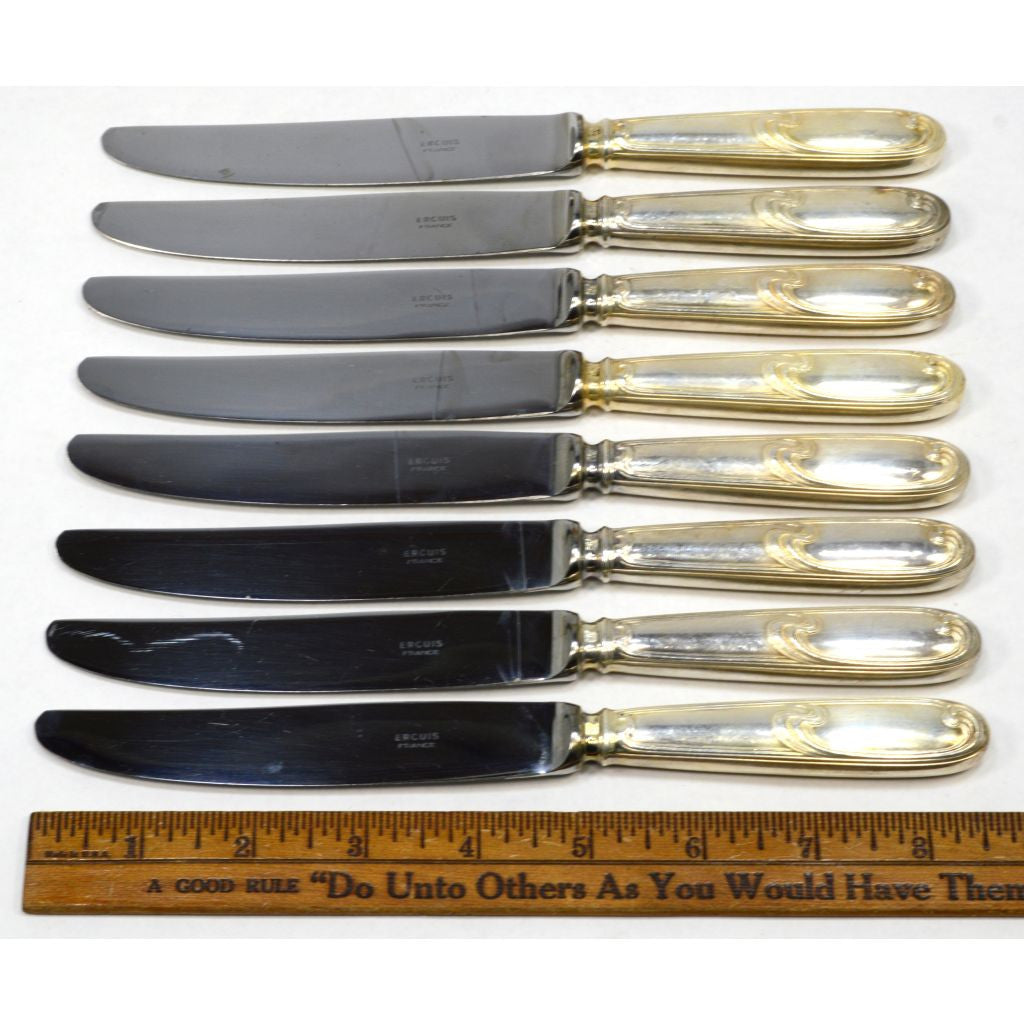 Vintage ERCUIS Silver Plated Flatware Set - 32 Pieces (8 Place Settings) with Elegant Wave Pattern - Perfect for Fine Dining, Wedding Gifts & Special Occasions