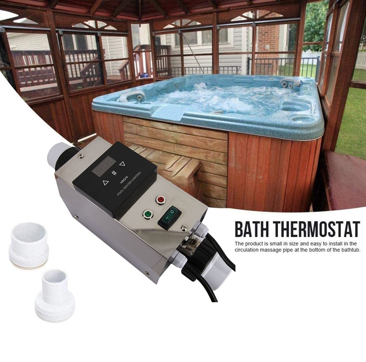 240V 60Hz Swimming Pool Heat Pump - 12,000 BTU/hr Electric Pool Heater with Built-in Water Pump for Above Ground Pools (Up to 2,000 Gallons) | Energy Efficient Heating Solution for Backyard, Inground & Outdoor Pools