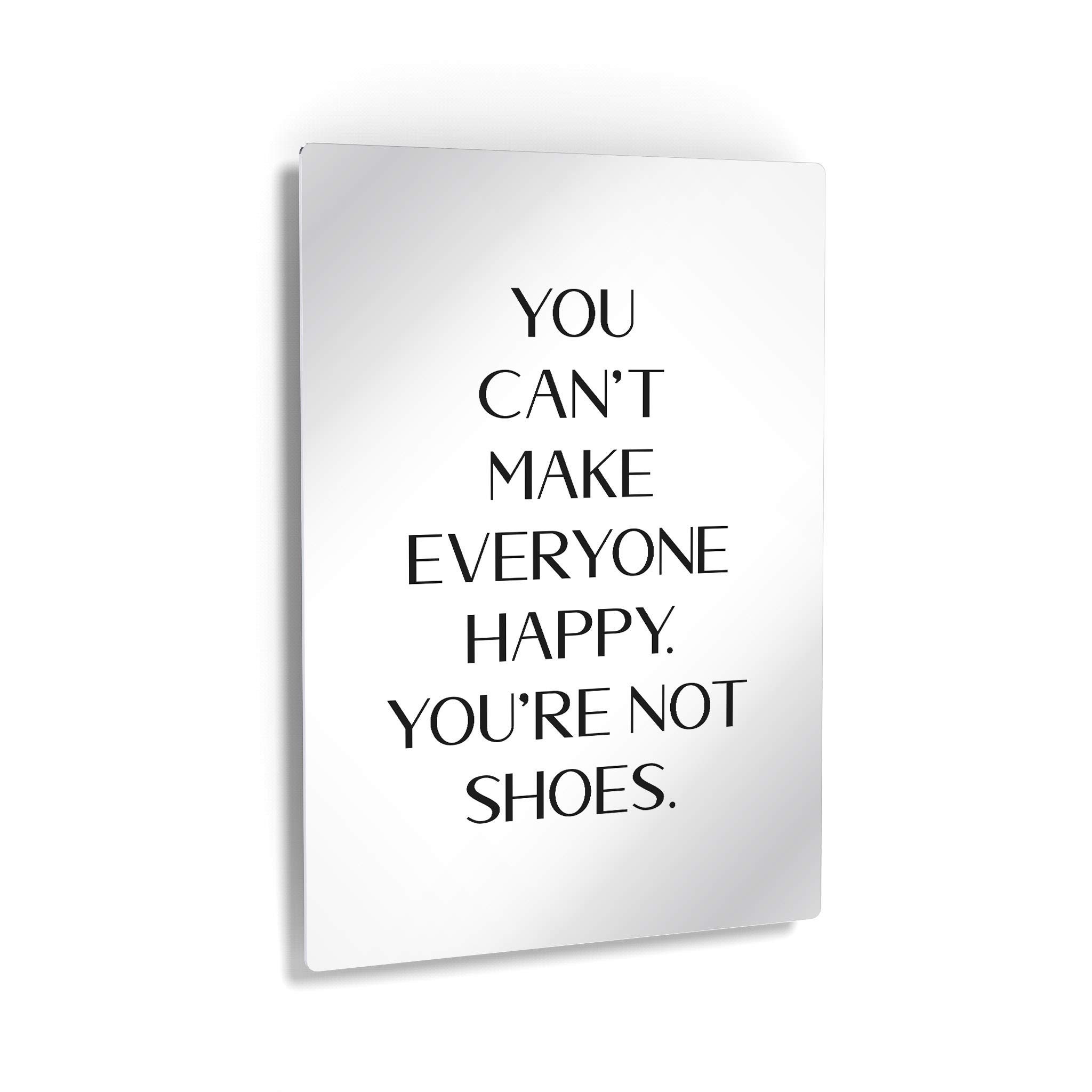 Smile Art Design 'You Can’t Make Everyone Happy You’re Not Shoes' Quote - Glam Fashion Metal Print Wall Art for Office, Bathroom, Teen Girls Room & Women's Dorm - Perfect for Bedroom & Living Room Decor (36x24 Inches)