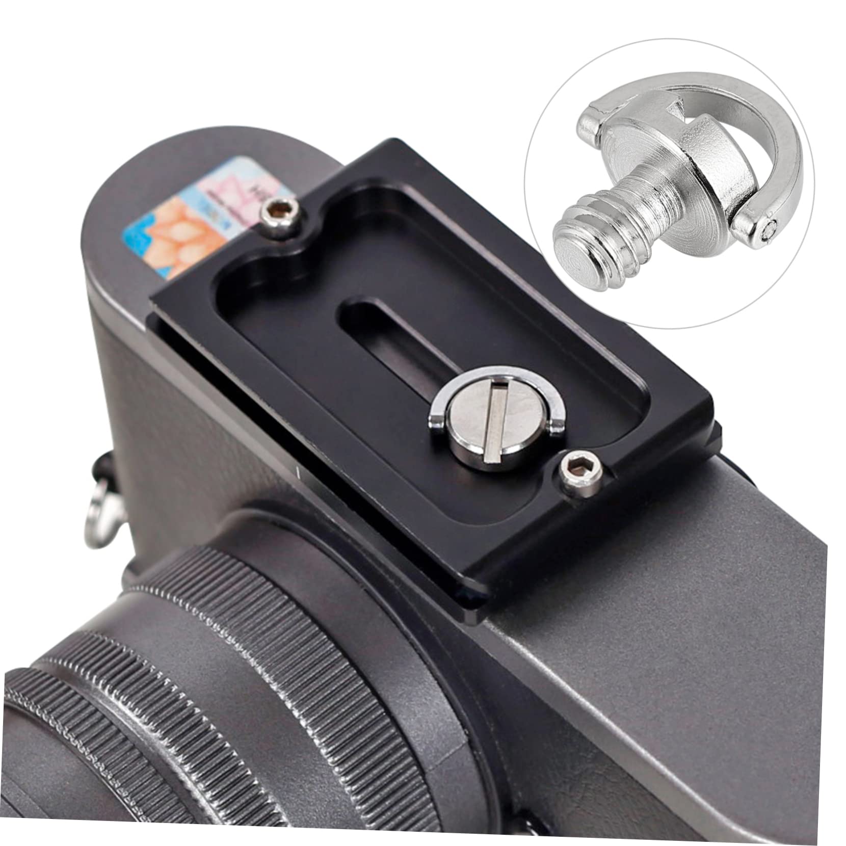 HOMSFOU 4 Pack Stainless Steel Camera Tripod Screw Mount - Heavy Duty PTZ Clamp with D-Ring for DSLR, Mirrorless, Video Cameras - Perfect for Vlogging, Live Streaming & Photography Accessories