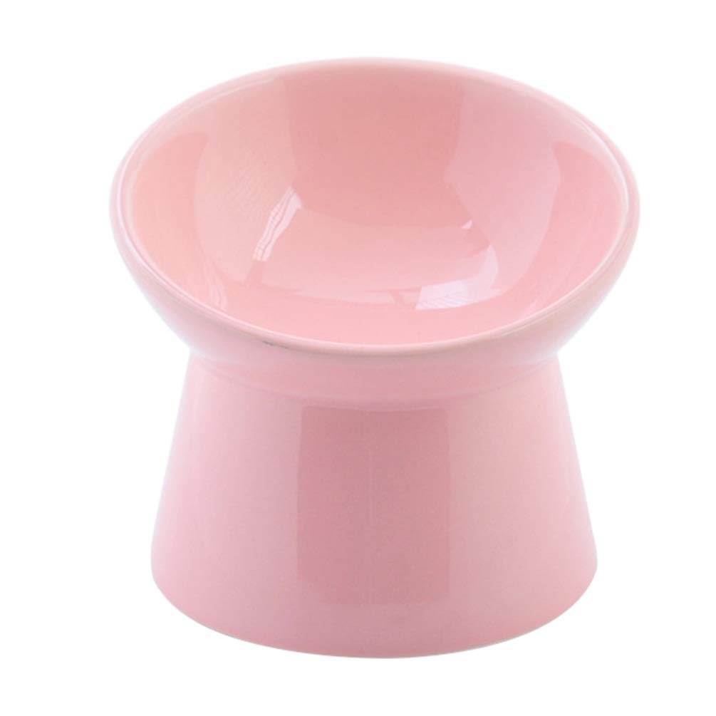 Balacoo 1-Piece Beveled Edge Ceramic Pet Bowl - Elevated High Base Dog & Cat Food Dish - Durable Pet Feeder for Small & Large Breeds - Perfect for Dry/Wet Food, Water, and Treats - Ideal for Home, Travel, and Outdoor Use