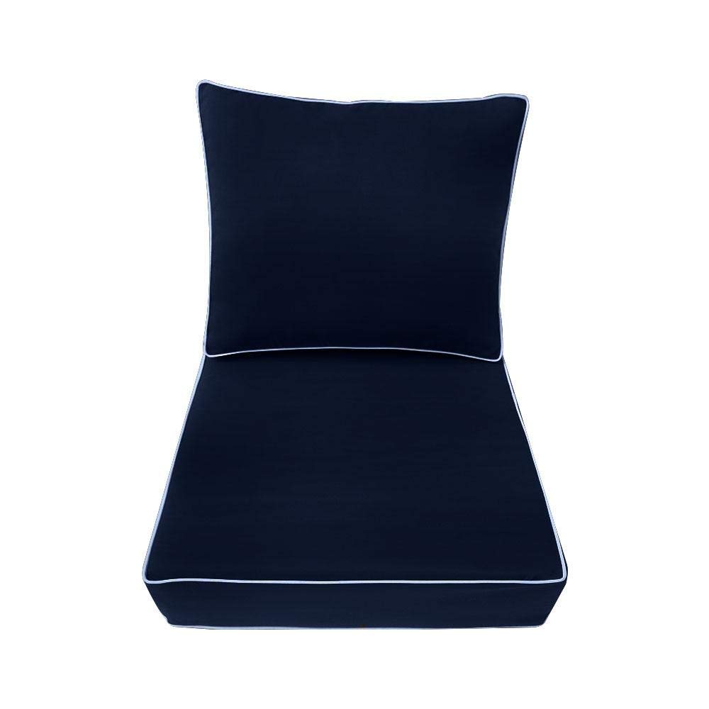 Prolinemax Contrast Piped Trim Large 26x30x6 Deep Seat Back Cushion Slip Cover Set AD101 - Perfect for Sofa, Loveseat & Sectional Furniture Protection & Style Upgrade