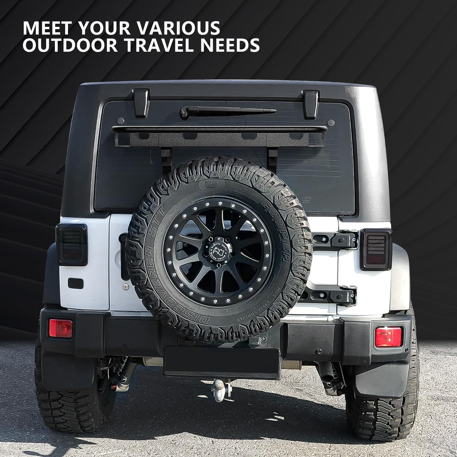 Jeep Wrangler JK Spare Tire Cargo Rack (2007-2018) - Heavy Duty Rear Luggage Basket & Storage Carrier | Compatible with JK & JKU 2/4 Door Models | OE Tailgate Mount | Outdoor Gear Organizer for Camping, Road Trips & Off-Road Adventures