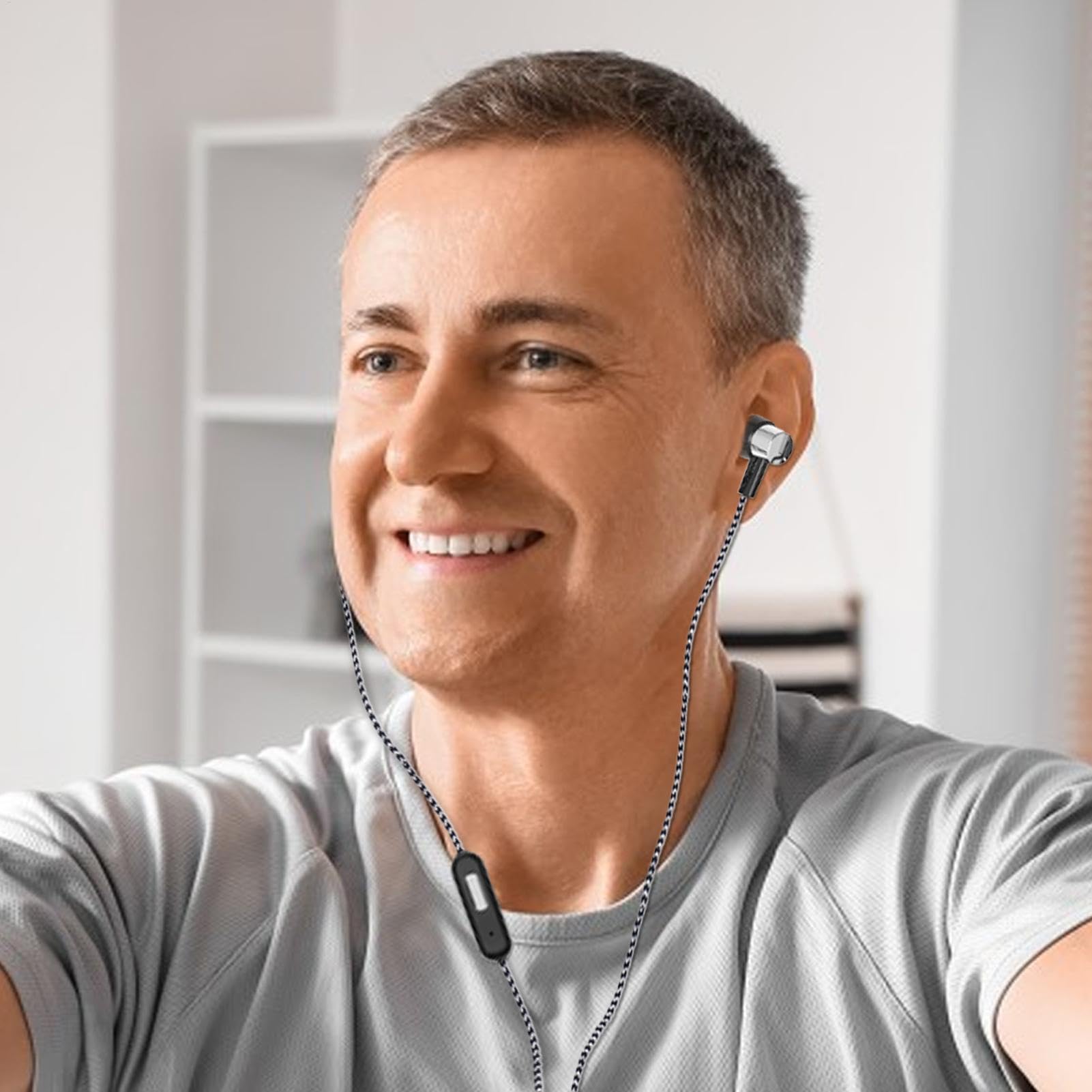 High-Fidelity Stereo Wired Earbuds with Mic - In-Ear Headphones for Music, Podcasts & Calls | Noise Isolating Sports Earphones for Running, Gym & Workout | Comfortable Secure Fit for Active Lifestyle