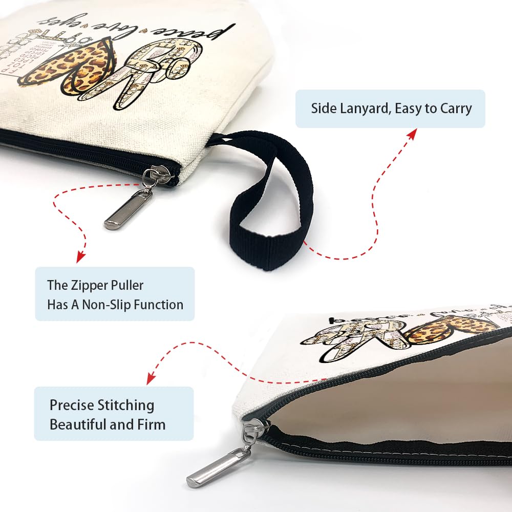 ZHANTUONE Peace Love Eyes Cosmetic Bag - Perfect Eye Doctor & Optometrist Gift for Graduation, Vision Care Professionals & Students - Ideal for Daily Use, Travel & Work Accessories