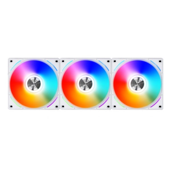 Lian Li UNI FAN AL120 3-Pack RGB PWM PC Case Fan - Black/White - High Airflow for Gaming PCs & Workstations - Perfect for Custom PC Builds & Cooling Systems