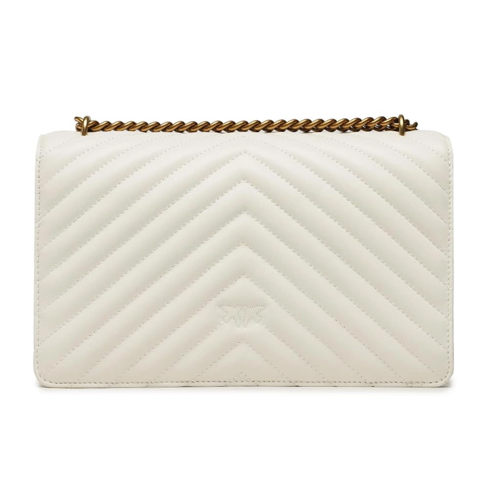 Pinko Women's Love ONE Classic DC Sheep Nappa Leather Shoulder Bag - Stylish Crossbody Purse for Work, Travel & Evening Out