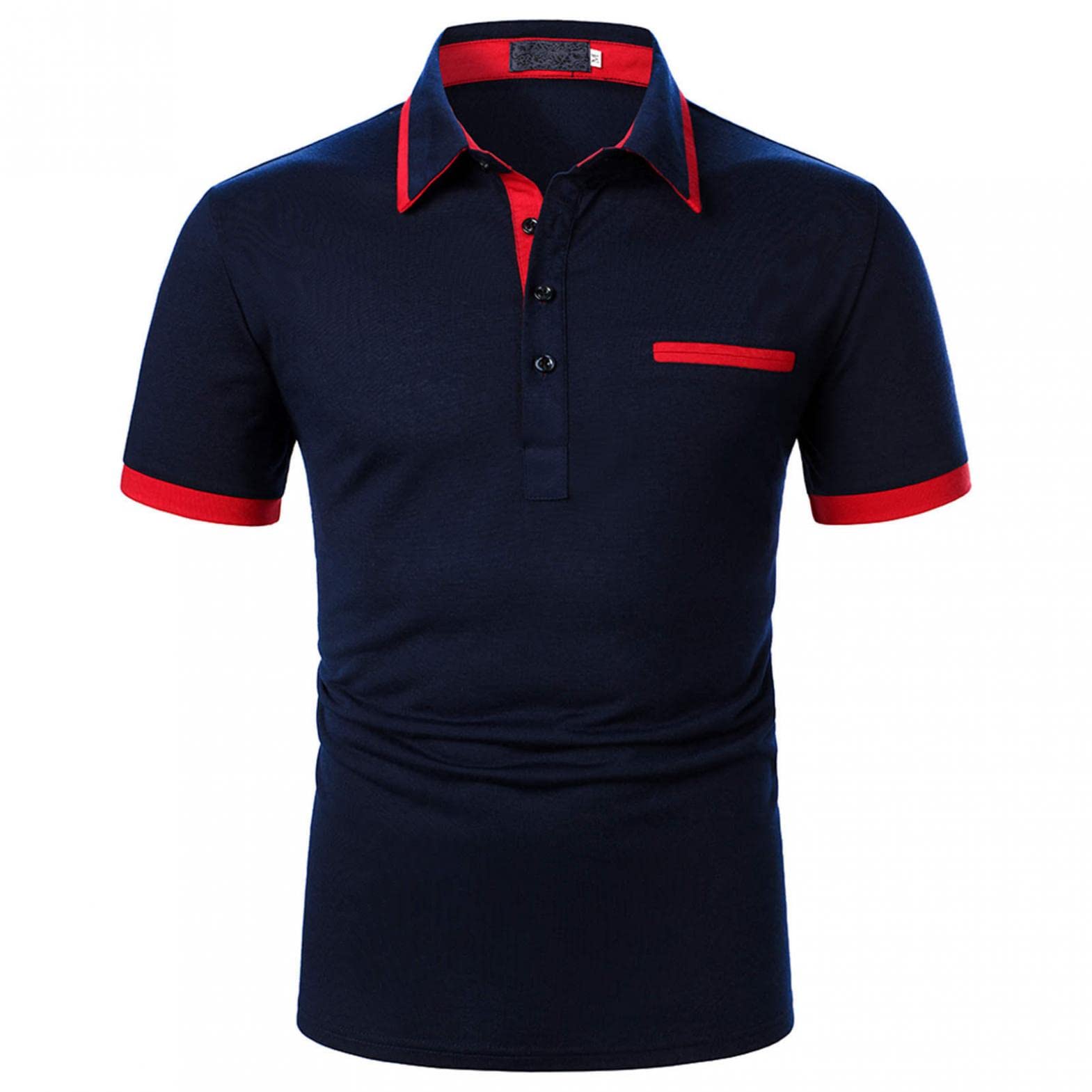 TOWMUS Men's Classic Fit Short Sleeve Performance Polo Shirt - Moisture Wicking Pique Fabric, Solid Color Lapel Tee for Golf, Business Casual & Outdoor Activities
