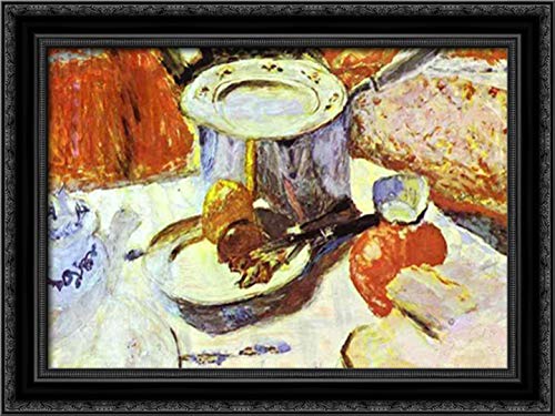Pierre Bonnard Black Ornate Wood Framed Canvas Art 24x18 - Elegant Wall Decor for Living Room, Bedroom & Office