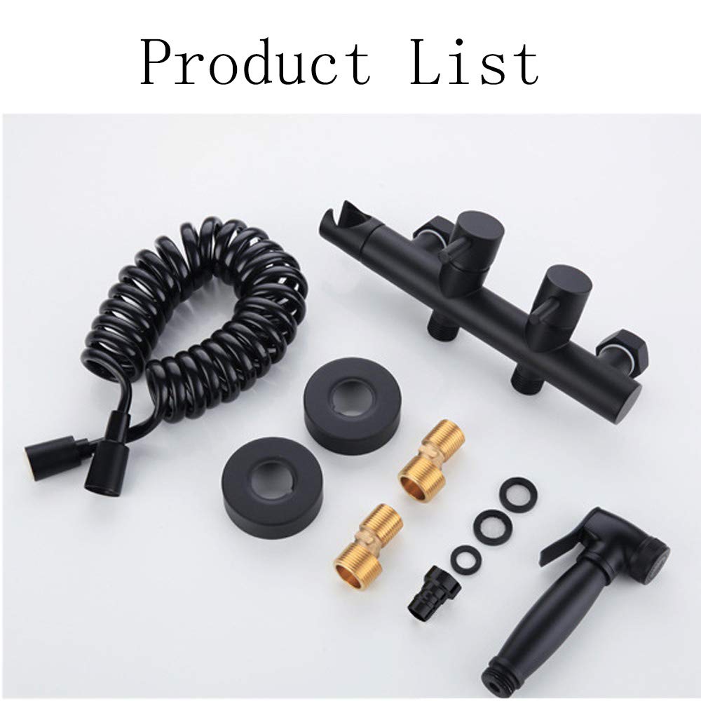 Dual Handle Handheld Toilet Sprayer with Spring Hose - Wall Mounted Bathroom Sprayer for Baby Cloth Diaper Cleaning | Perfect for Bathroom Hygiene, Postpartum Care & Pet Cleaning