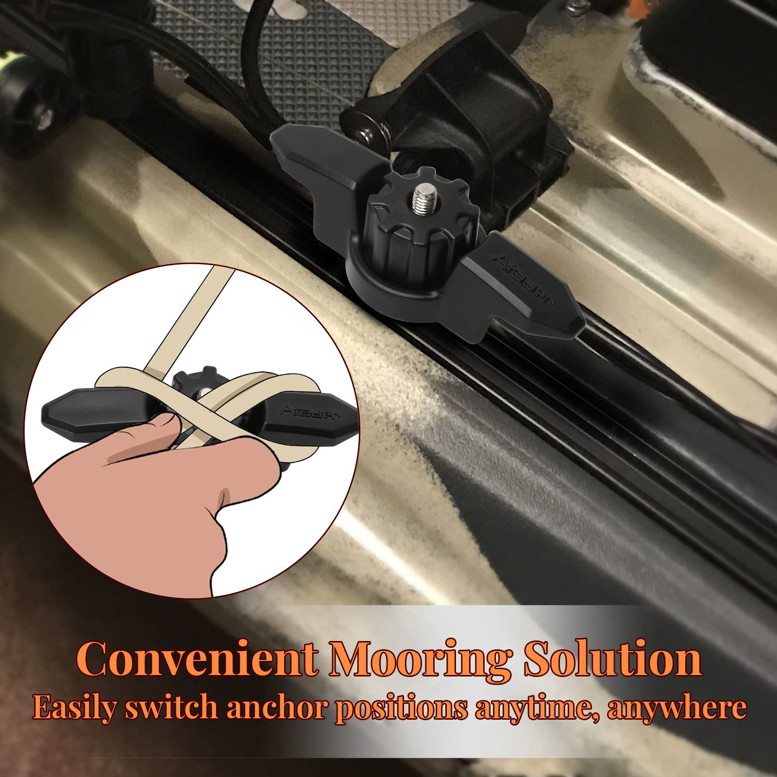 Heavy Duty Kayak Anchor Cleat - Universal Track Mount for Kayaks, Secure Rope Cleat for Kayak Rail Accessories - Perfect for Fishing, Camping & Water Sports