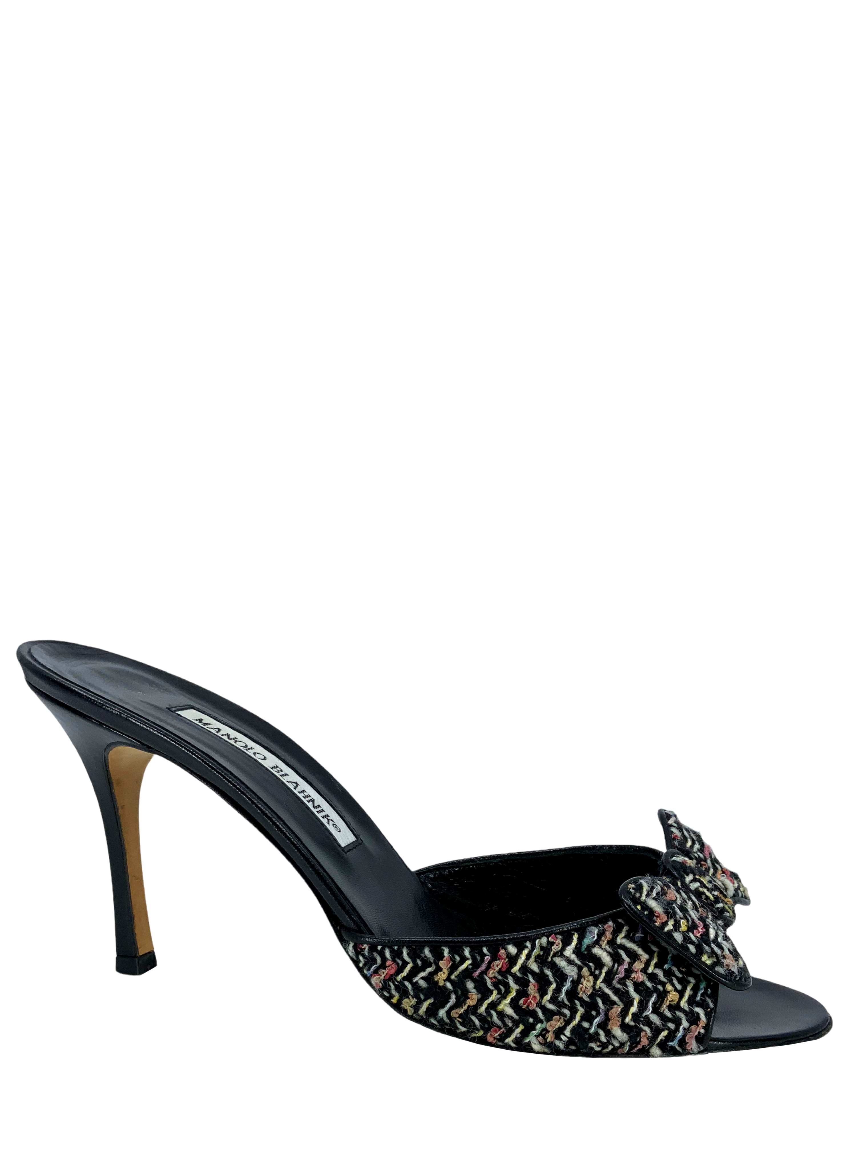 Manolo Blahnik Women's Tweed Slide Sandals - Size 10 US | Comfortable Summer Slides for Beach, Pool & Casual Outings