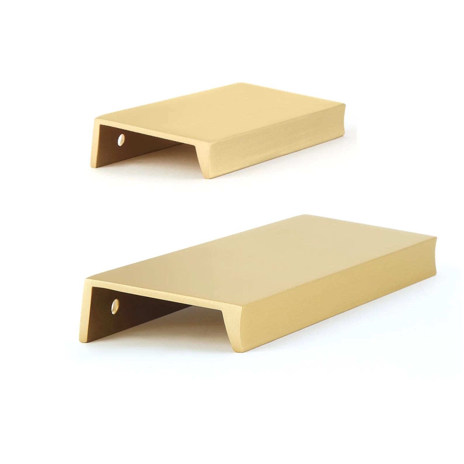 Satin Brass Parker Edge Drawer Pull - Elegant Cabinet Hardware for Kitchen & Bathroom - Perfect for Modern Home Decor & Furniture Upgrade