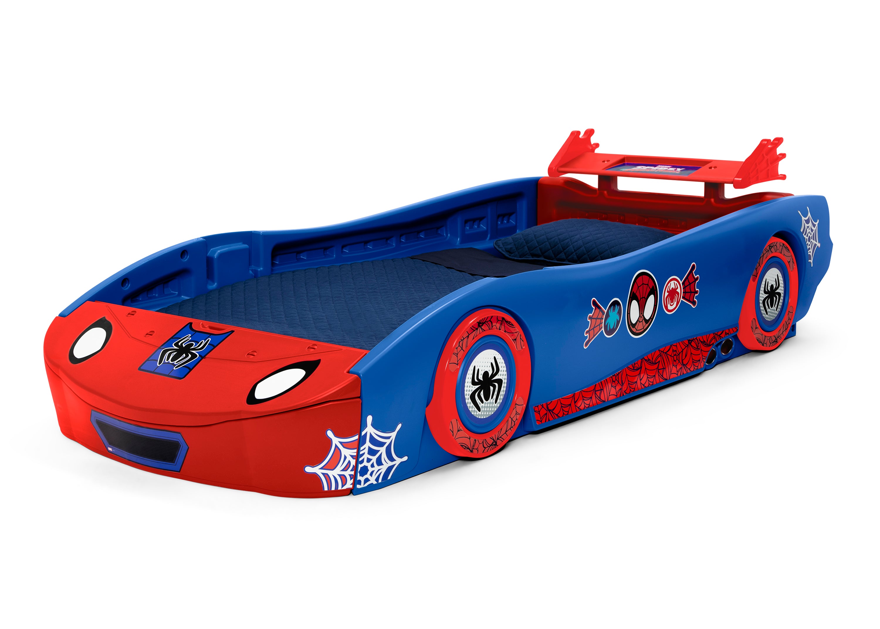 Spidey and His Amazing Friends Web Crawler Race Car Twin Bed Set - Superhero Themed Kids Room Decor for Boys & Girls - Perfect for Birthday Gifts and Marvel Bedroom Makeover