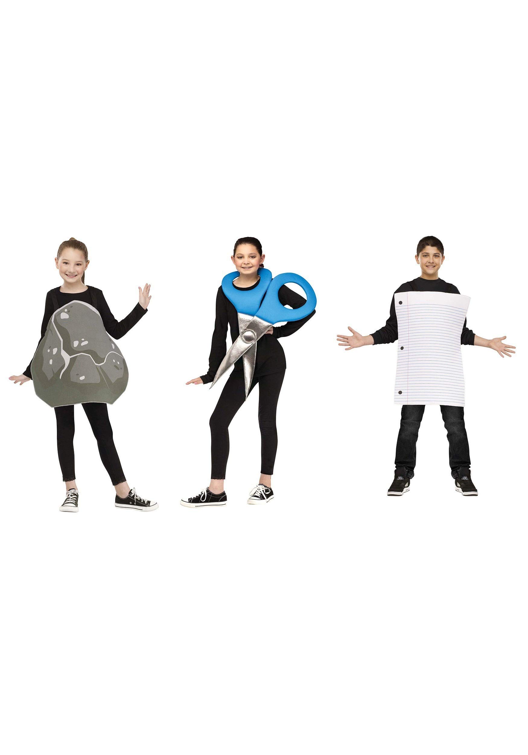 Kids Rock Paper Scissors Costume Set - Fun Halloween Dress Up Outfit for Boys & Girls | Perfect for Costume Parties, School Plays, and Trick or Treating