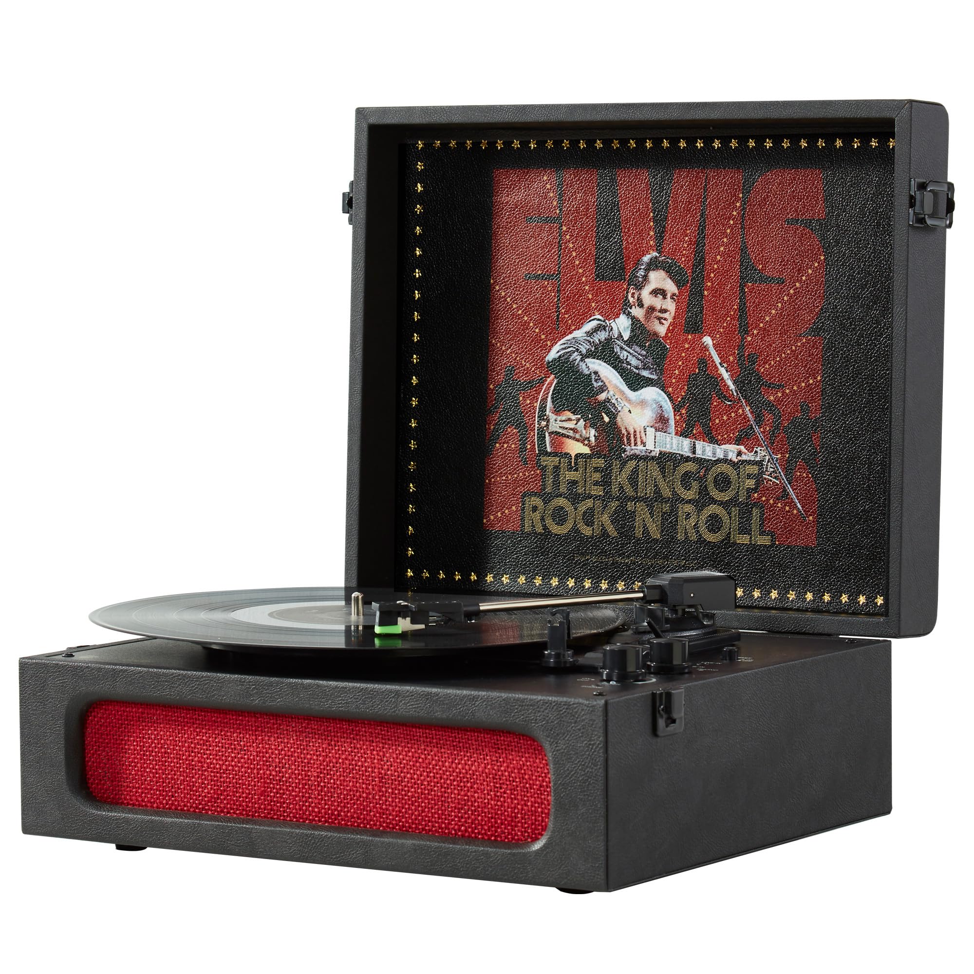 Arkrocket x Elvis Bluetooth Portable Record Player - 3-Speed Turntable with Bluetooth Input/Output, Built-in Speakers & Magnetic Cartridge | Auto Off Feature | Perfect for Home Entertainment, Vinyl Collectors & Elvis Presley '68 Special Edition Fans