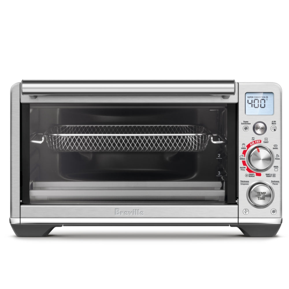 Breville the Smart Oven Air Fryer Compact - Brushed Stainless Steel Countertop Convection Oven with Air Fryer Function | Perfect for Small Kitchens, Dorms & Apartments | Bake, Roast, Broil & Air Fry
