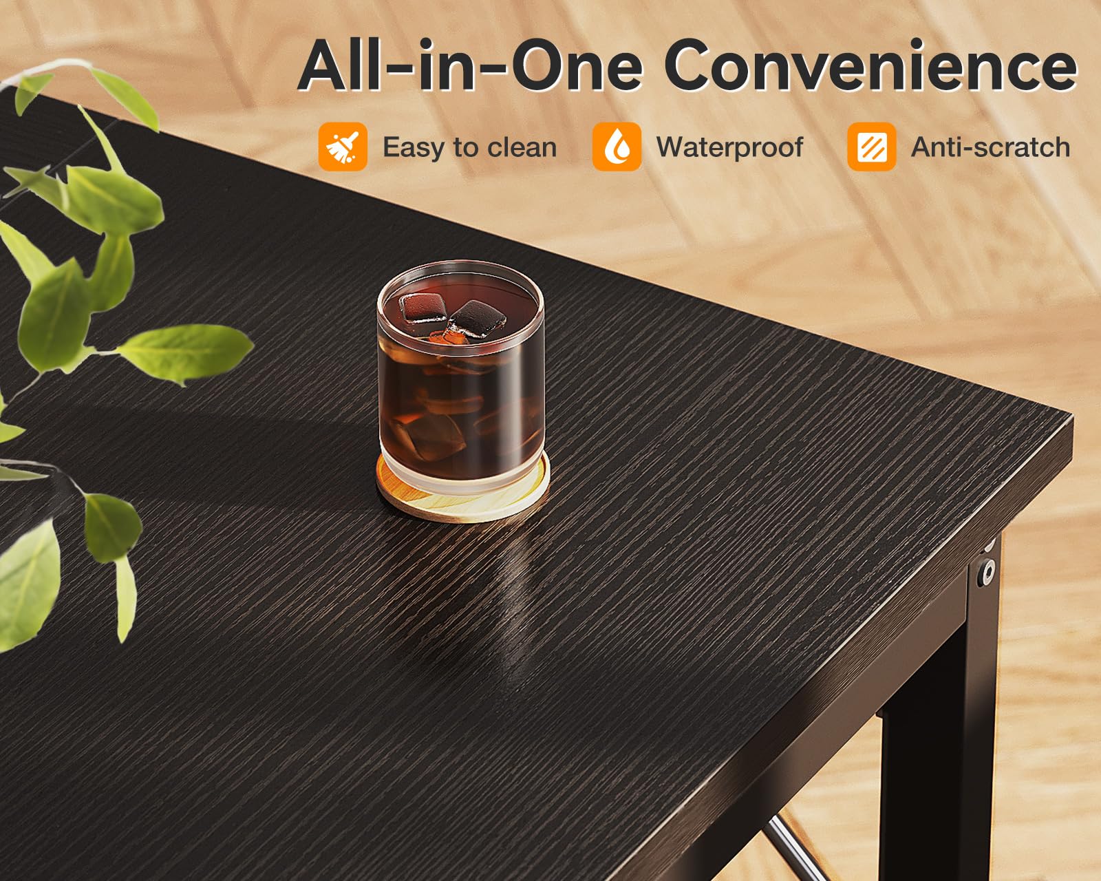 Coleshome 71 Inch Modern Computer Desk for Home Office - Sturdy Black Writing Desk for Students & Professionals - Perfect for Small Spaces & Remote Work