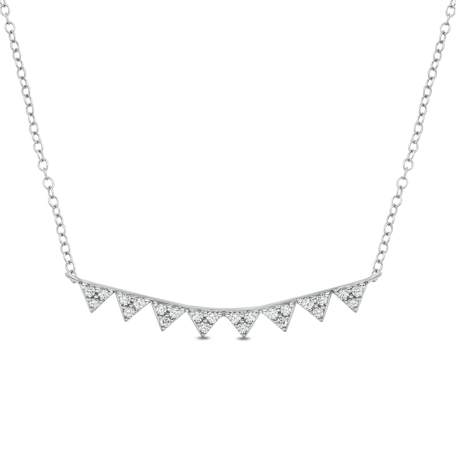 1/6 ct Round White Diamond 925 Sterling Silver Triangle Pendant Necklace for Women | Elegant Jewelry Gift for Anniversary, Birthday & Special Occasions