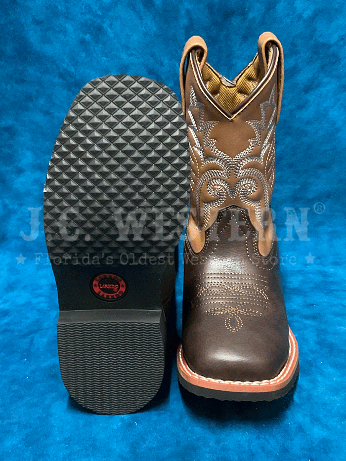 Laredo LC2571 LC3571 Kids BEXLEY Square Toe Boots Dark Brown - Durable & Stylish Western Boots for Boys & Girls - Perfect for School, Rodeo & Outdoor Activities