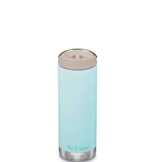 Klean Kanteen 16oz TK Wide Insulated Stainless Steel Water Bottle with Cafe Lid - Blue Tint - Perfect for Hiking, Travel & Everyday Hydration