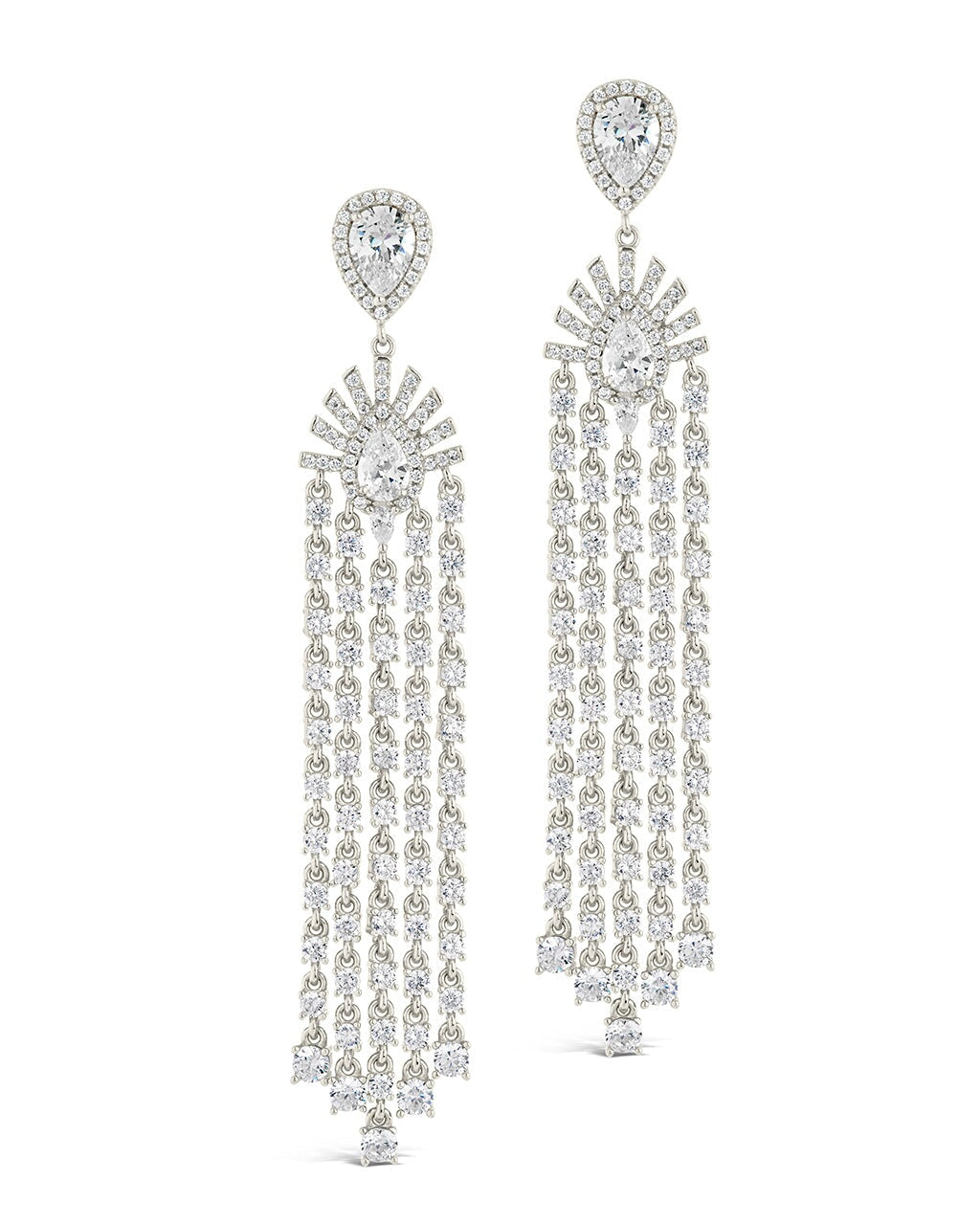 Selma CZ Statement Drop Stud Earrings for Women – Sparkling Cubic Zirconia Dangle Earrings – Elegant Jewelry for Parties, Weddings & Special Occasions