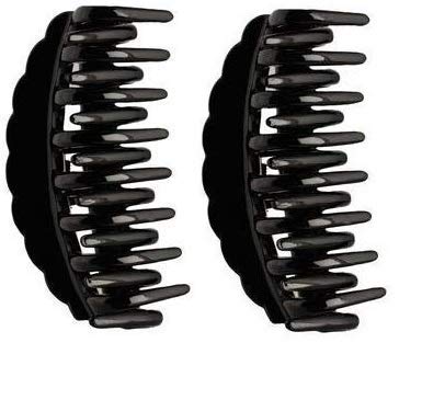 Topon Creations Large Black Hair Clips for Women - Set of 2 Hair Clutches Combo | Perfect for Ponytails, Buns & Updos - Salon Quality Hair Accessories