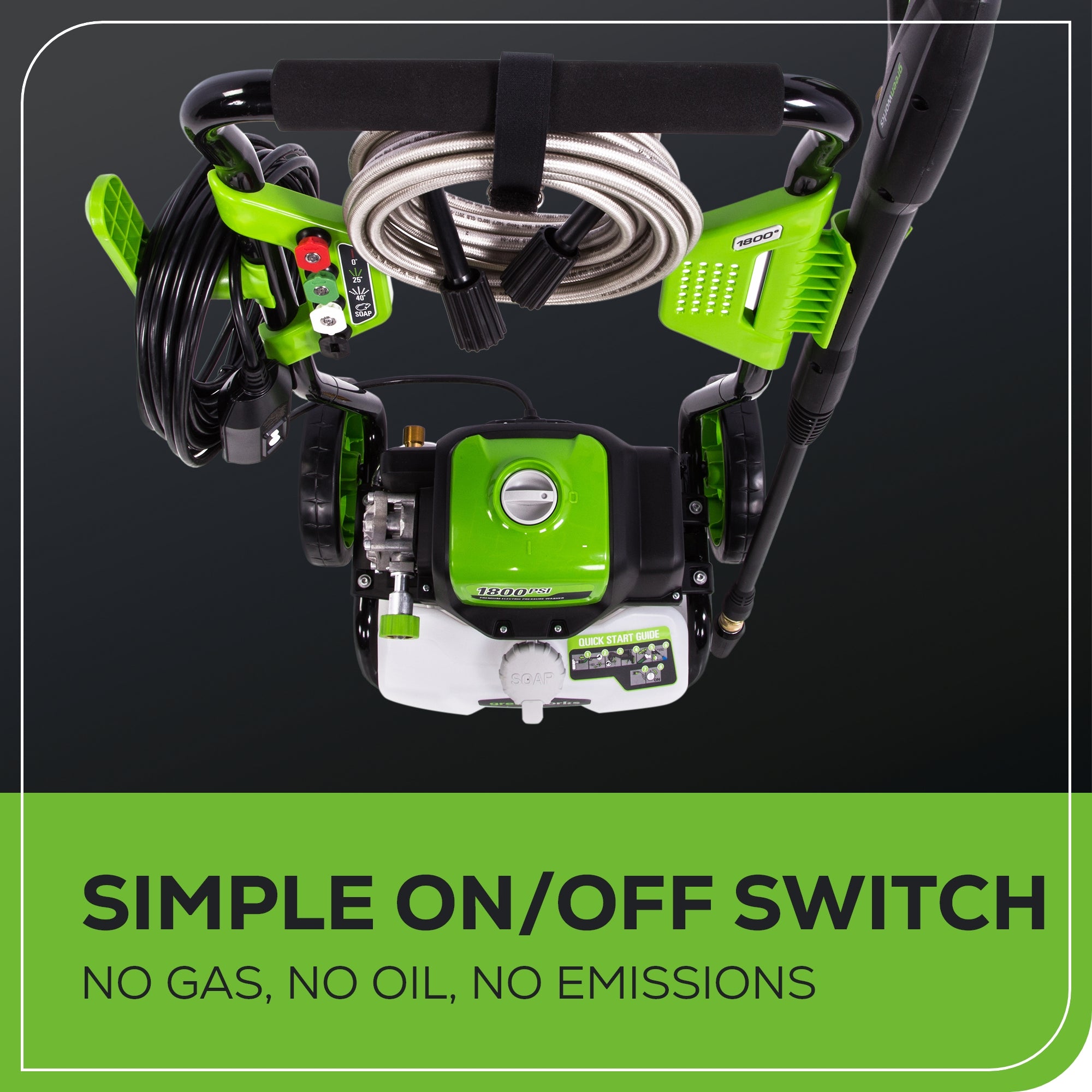 1800 PSI 1.1 GPM Electric Pressure Washer - Open Frame Design for Home & Car Cleaning - Perfect for Driveways, Patios, and Outdoor Surfaces