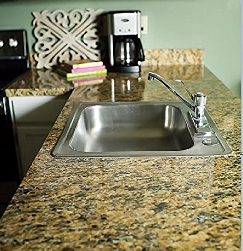 EZ FAUX DECOR Granite Peel & Stick Countertop Film - Waterproof Heat-Resistant Self-Adhesive Vinyl for Kitchen Countertops, Cabinets, Tables (36