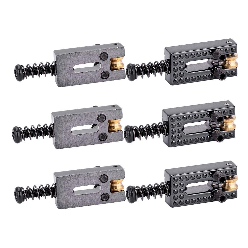 6PCS Black Metal Guitar Saddles with Roller Bridge - Premium Guitar Bridge Replacement Parts for Electric/Acoustic Guitar Repair & Maintenance - Perfect for DIY Guitar Upgrades, Professional Setups & Home Studio Use