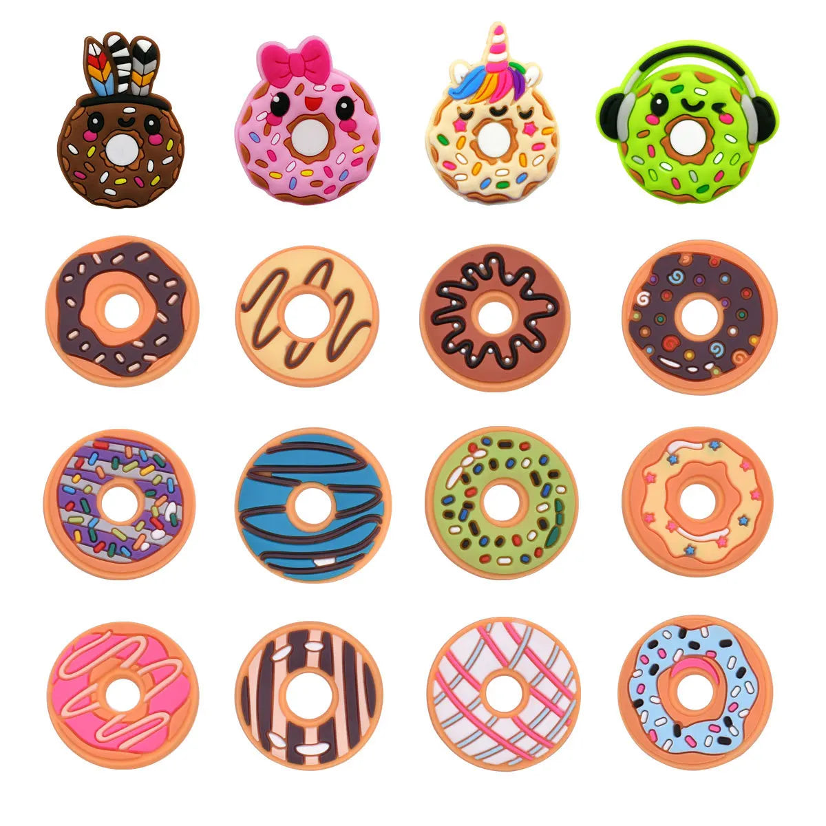 Trendy Donut Shoe Charms Pins for Crocs - Cute Decorative Accessories for Kids & Adults - Perfect Christmas, Birthday Party Gifts for Boys & Girls - Great for School, Travel & Casual Wear