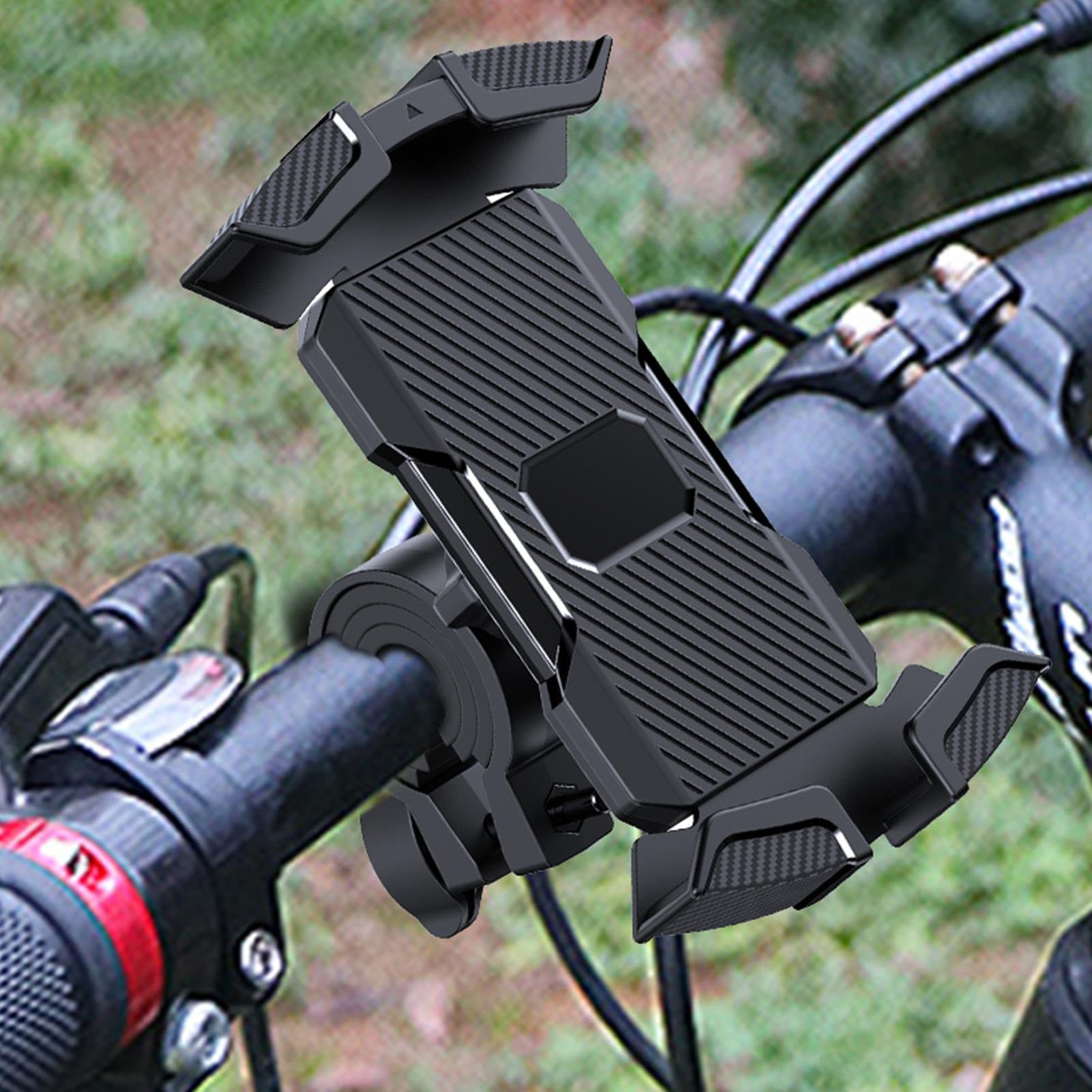 360° Rotating Shockproof Motorcycle Phone Mount - Universal Bike Handlebar Phone Holder for iPhone Samsung - Perfect for Commuting, Off-Road & Delivery Riders