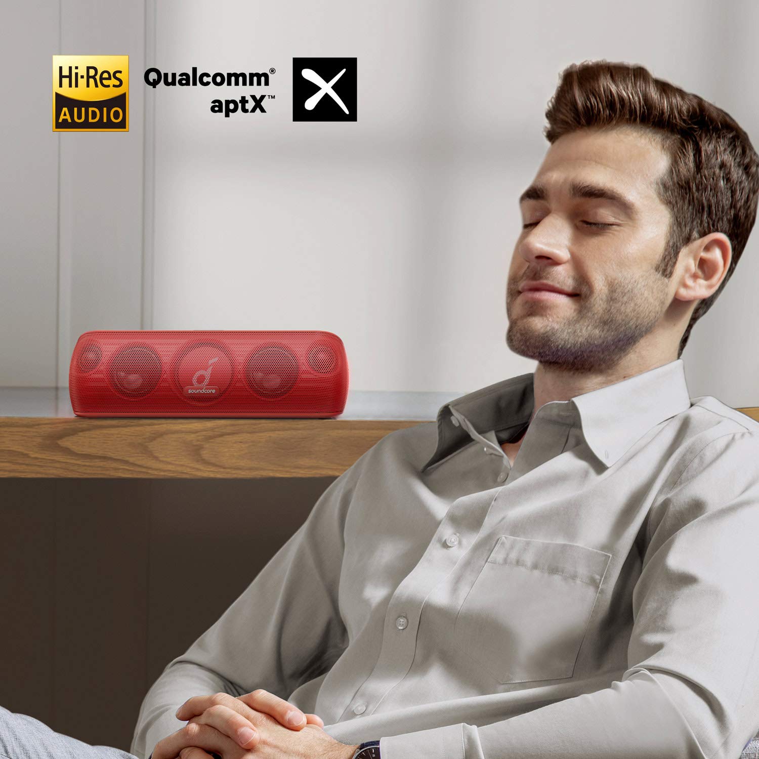 Soundcore Motion+ Bluetooth Speaker - 30W Hi-Res Audio with BassUp, Extended Bass & Treble | Wireless HIFI Portable Speaker with App & Customizable EQ | 12-Hour Playtime, IPX7 Waterproof, USB-C | Perfect for Outdoor Adventures, Pool Parties & Home Entertainment