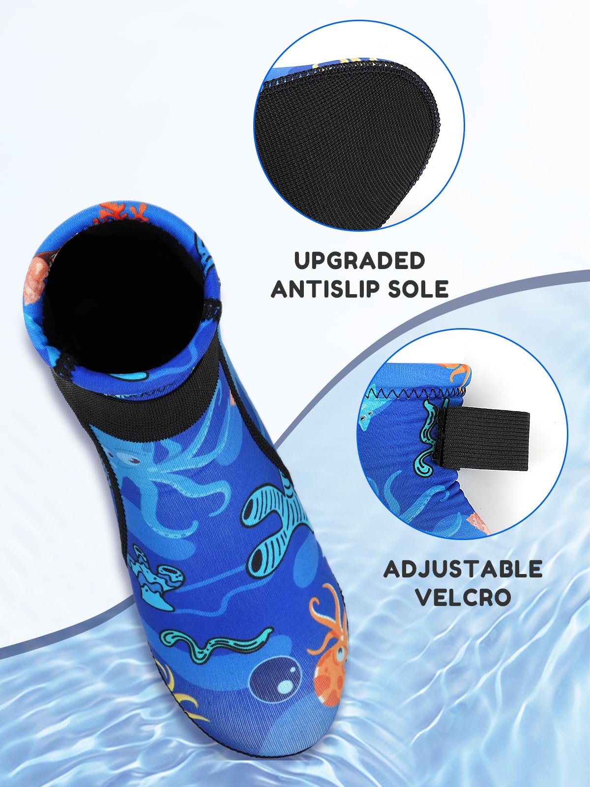 3mm Neoprene Water Socks for Kids - Warm Anti-Slip Wetsuit Socks for Swimming, Surfing & Water Sports - Perfect for Beach, Pool & Outdoor Activities